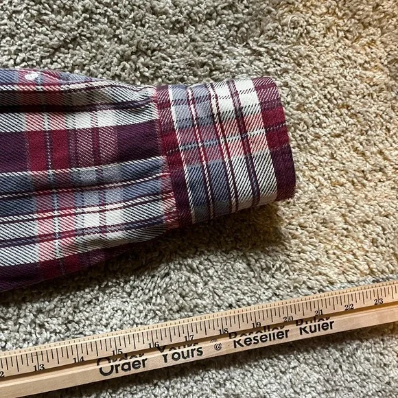 VTG‎ 90s Wrangler Plaid Flannel Pearl Snap Shirt Men XL Long-Sleeve Heavyweight - Picture 10 of 11